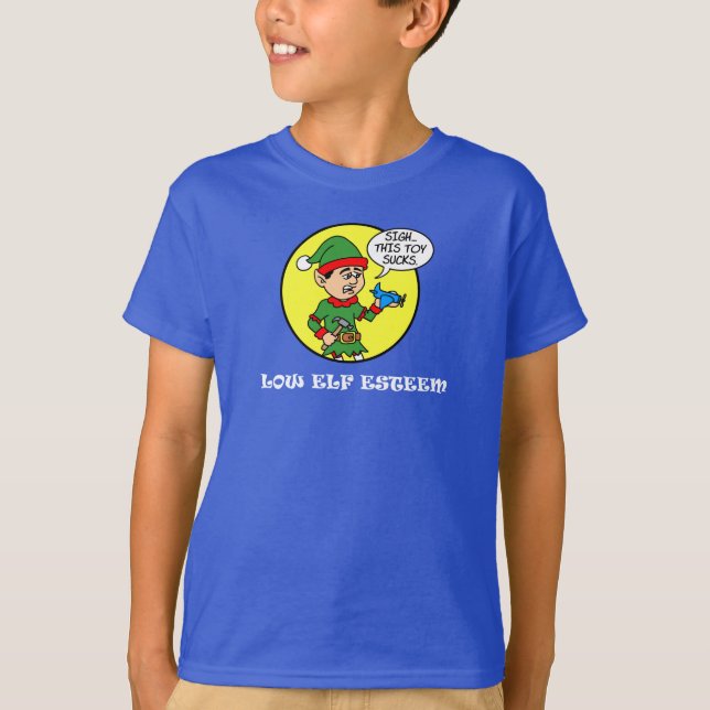 T-shirt Petit Elfe Esteem drôle jeu de Noël (Devant)