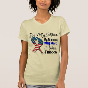 T-shirt Petit-fils - mon soldat, mon ruban patriotique de