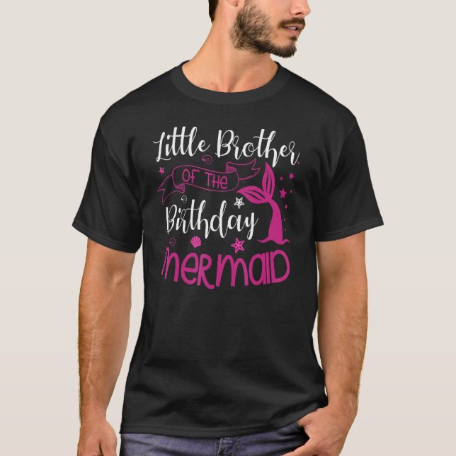 T-shirt Petit Frère De L'Anniversaire Du Parti De La Sirèn (Devant)