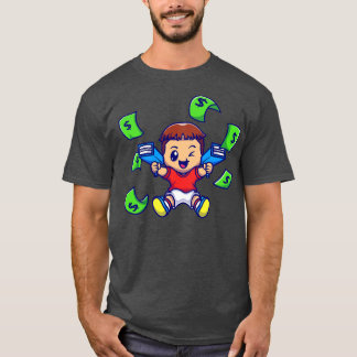 T-shirt Petit Garçon Avec Argent Gun Cartoon