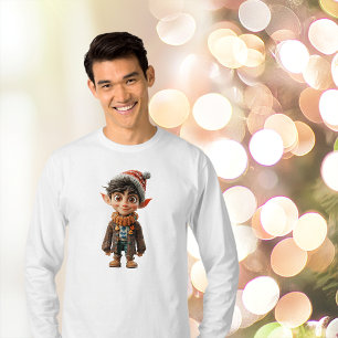 T-shirt Petit garçon joyeux elfe de Noël Dos Homme