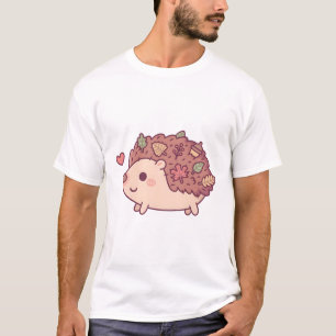 T-shirt Petit Hérisson Avec Feuilles D'Automne Et Acorn