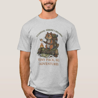 T-shirt "Petit Pack, Grande Aventure" - Écureuil rayé chev