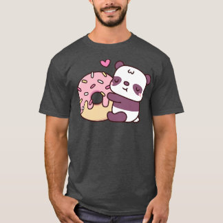 T-shirt Petit Panda mignon Accroché Doughnut