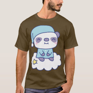 T-shirt Petit Panda Mignonne En Pajamas Sur Nuage