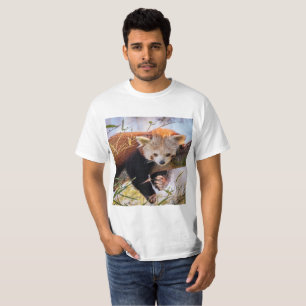 T-shirt Petit panda rouge pâle