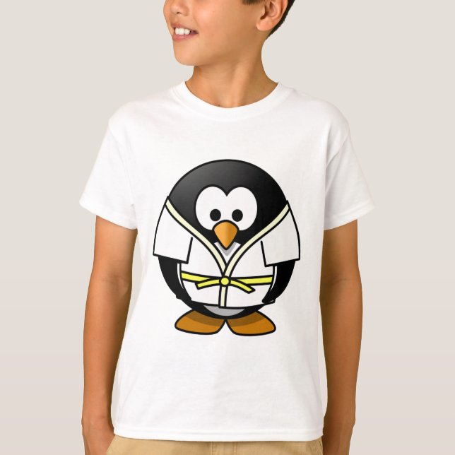 T-shirt Petit pingouin animated mignon de judo (Devant)