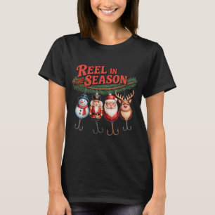 T-shirt Petit poisson mignon en costume de Noël s'amuse