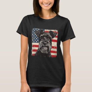 T-shirt Petit Schnauzer Chien Patriotique 4 juillet Cadeau
