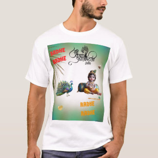 T-shirt Petit Seigneur Krishna Paon Janmashtami