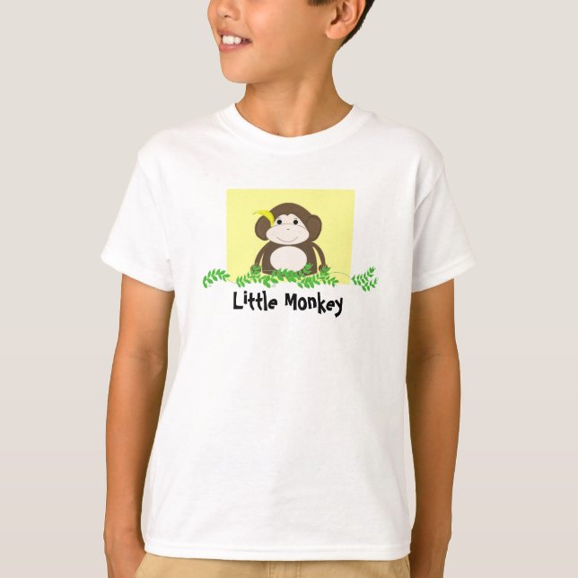 T-shirt Petit singe avec vignes (Devant)