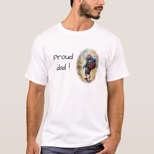 T-shirt Petit souris sur le chemin de l'école, coutume (Devant)