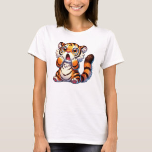 T-shirt Petit tigre mignon et choqué