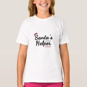 T-shirt Petite aide personnalisée de Père Noël, Noël des e