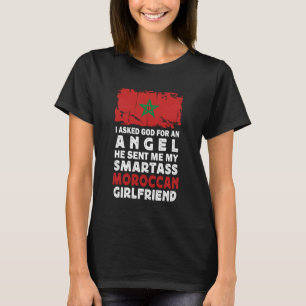 T-shirt Petite amie marocaine drôle et maligne Drapeau du 
