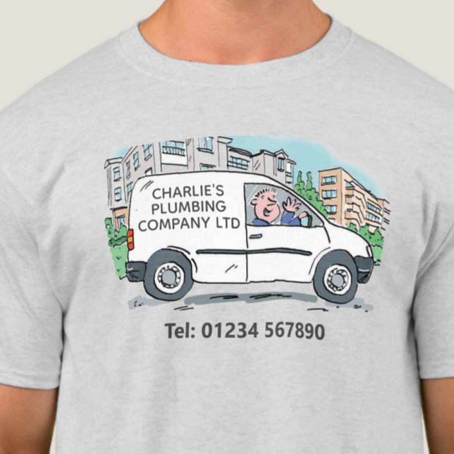 T-shirt Petite entreprise avec nom sur la société Van (Créateur téléchargé)