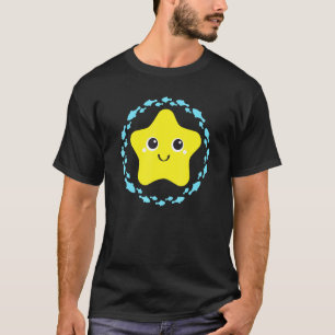 T-shirt Petite étoile de mer riante adorable dans le cercl