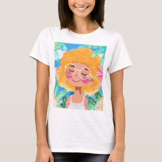 T-shirt Petite fille aux fleurs