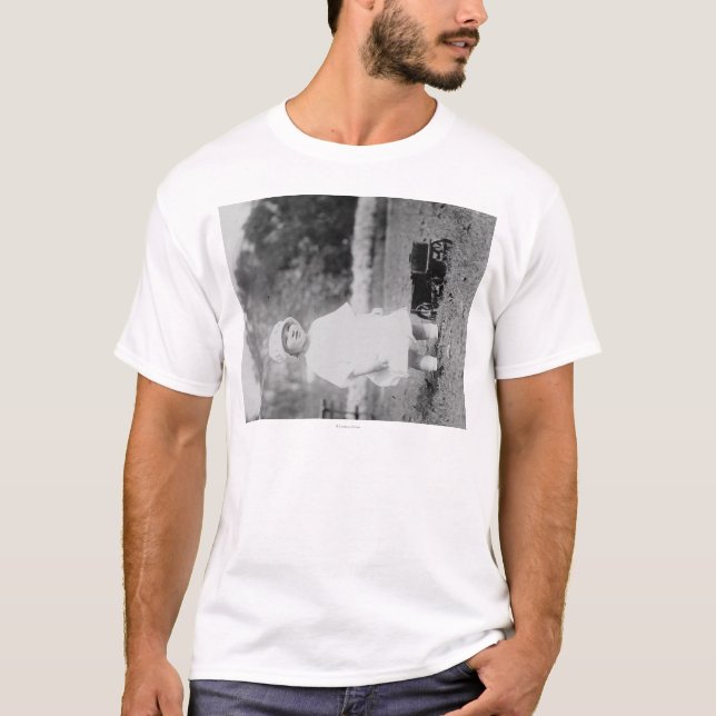 T-shirt Petite fille avec la photographie de chariot de (Devant)