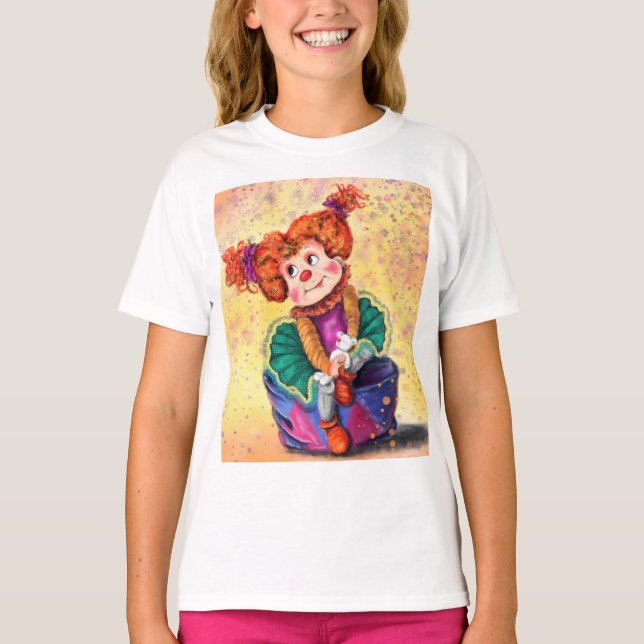 T-shirt Petite fille de clowns - Un joyeux cirque - Dessin (Devant)