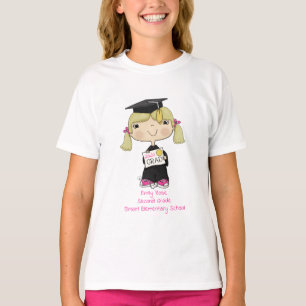 T-shirt Petite fille diplômée Cheveux blond