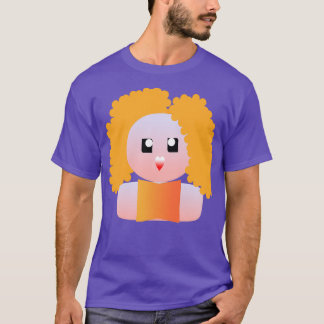 T-SHIRT PETITE FILLE EN TÊTE ROUGE AUX CHEVEUX CURÉS