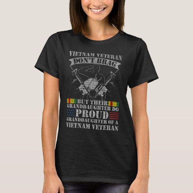 T-shirt Petite-fille fière d'un grand-papa de vétéran du (Devant)
