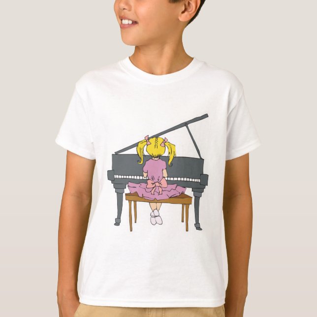 T-shirt petite fille jouant du piano (Devant)