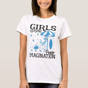 T-shirt Petite fille livre tee fille lire l'imagination du