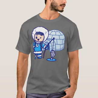 T-shirt Petite Fille Pêche En Pole Dessin