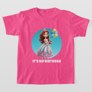 T-shirt Petite fille Princesse Anniversaire personnalisabl