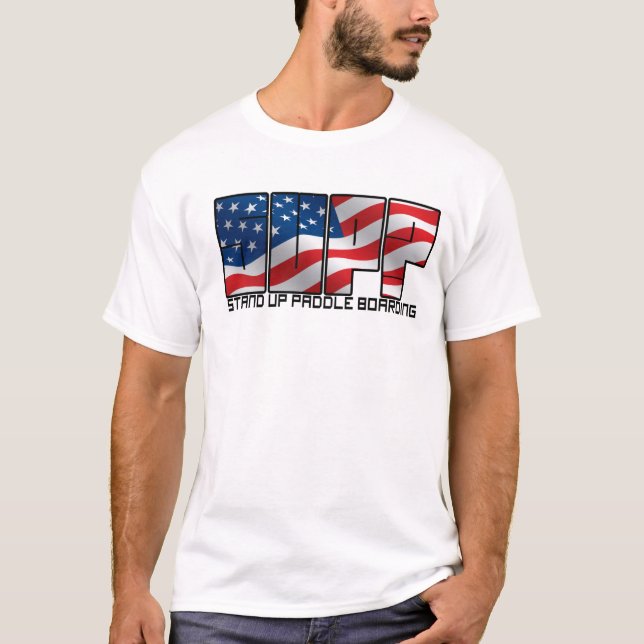 T-shirt PETITE GORGÉE ? - Tenez Paddleboarding (le drapeau (Devant)