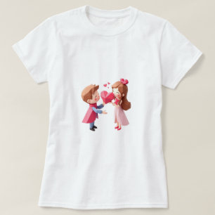 T-shirt Petite Mademoiselle jolie super-héroïne Amour Sain