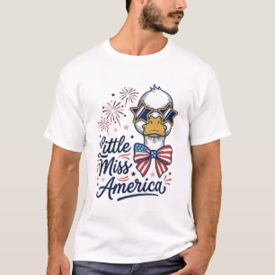 T-shirt Petite Miss America Canard Patriotique Vintage Che