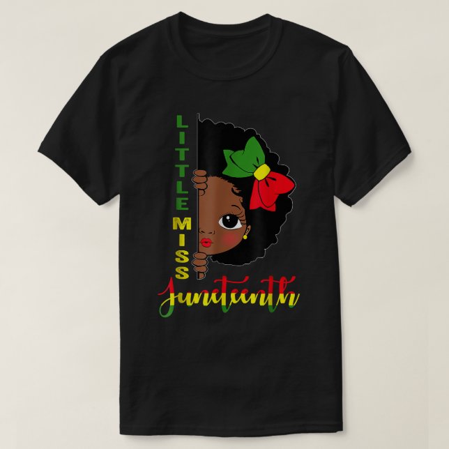 T-shirt Petite Miss Junetten Girl Toddler Histoire noire  (Design devant)
