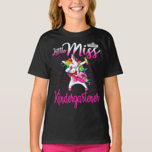 T-shirt Petite Miss Kindergartner Unicorn Retour À L'École
