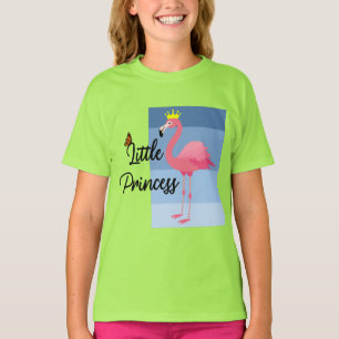 T-shirt Petite princesse Flamant rose rose - Filles Basi
