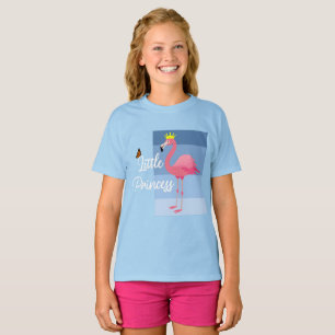 T-shirt Petite princesse Flamant rose rose - Filles Basi