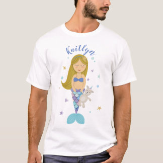 T-shirt Petite sirène customisée - blonde foncée