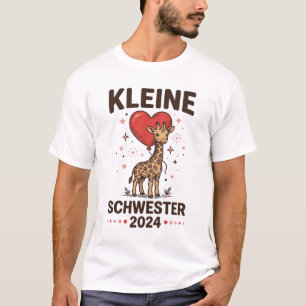 T-shirt Petite sœur 2024 Conception de sœur girafe mignonn