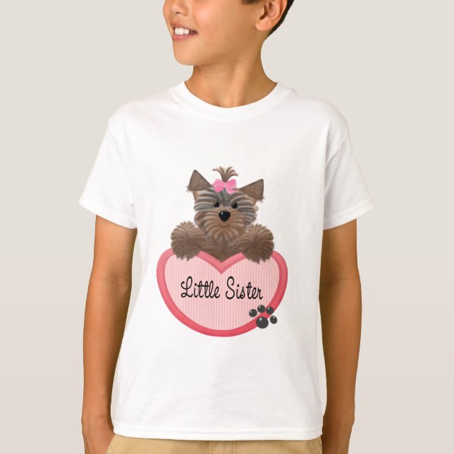 T-shirt Petite soeur de Yorkie (Devant)