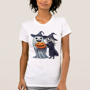 T-shirt Petite Sorcière Fantôme Citrouille Jack O Lantern 