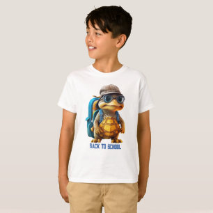 T-shirt Petite Tortue Aventurée avec sac à dos,