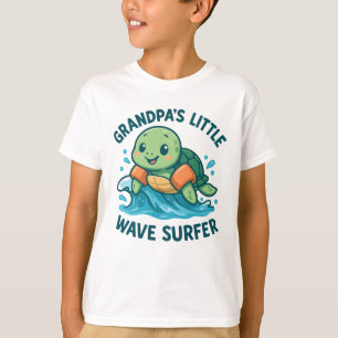 T-shirt Petite tortue surfeuse de petite vague de papy