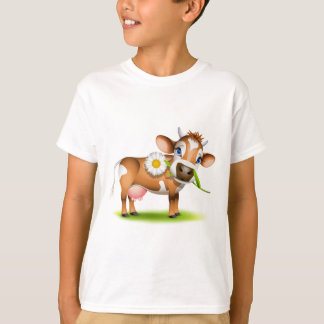 T-shirt Petite vache Jersey mangeant de la marguerite