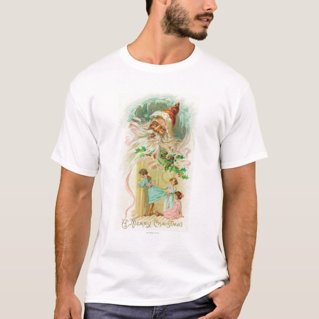 T-shirt Petites filles remarquant par la porte de chambre (Devant)