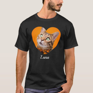 T-shirt Pet's Cute Modern Typography Name and heart Photo