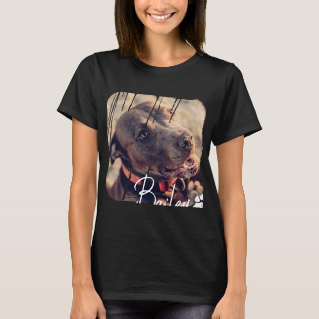 T-shirt Pets Modern Simple Cool Nge Name And Photo  (Devant)