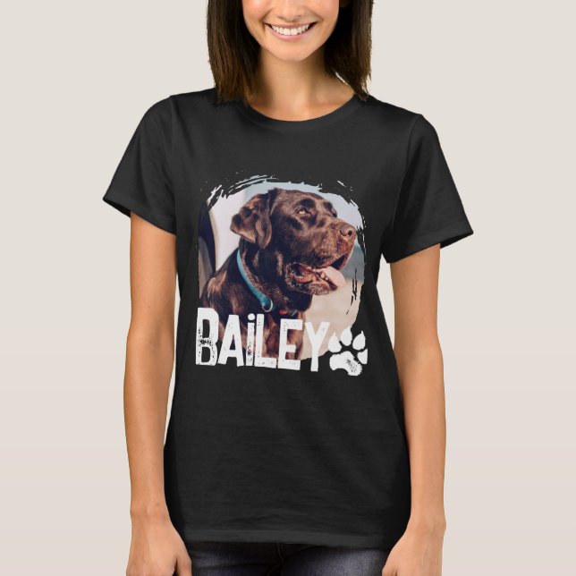 T-shirt Pets Simple Modern Cool Nge Name And Photo T Shirt (Devant)