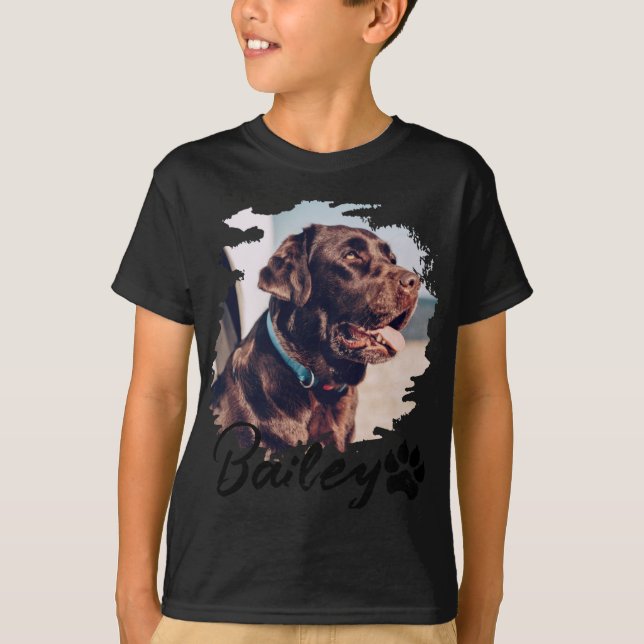 T-shirt Pets Simple Modern Cool Tygraphy Name And Photo T  (Devant)